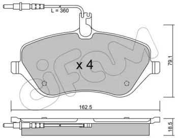 Комплект тормозных колодок, дисковый тормоз 822-601-0 CIFAM - фото №1
