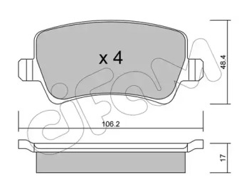 Комплект тормозных колодок, дисковый тормоз 822-676-0 CIFAM - фото №1