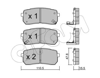 Комплект тормозных колодок, дисковый тормоз 822-786-0 CIFAM