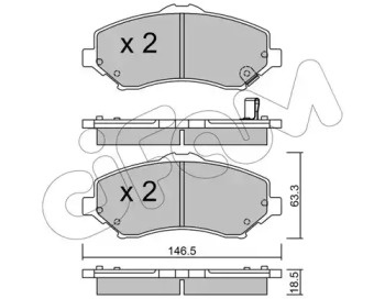 Комплект тормозных колодок, дисковый тормоз 822-862-1 CIFAM - фото №1