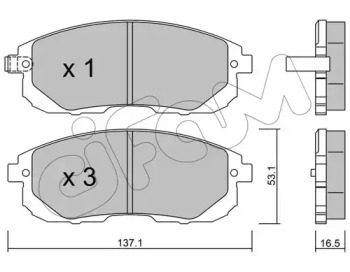 Комплект тормозных колодок, дисковый тормоз 822-876-0 CIFAM