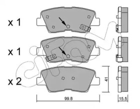 Комплект тормозных колодок, дисковый тормоз 822-886-1 CIFAM - фото №1