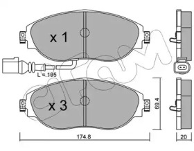 Комплект тормозных колодок, дисковый тормоз 822-952-0 CIFAM - фото №1