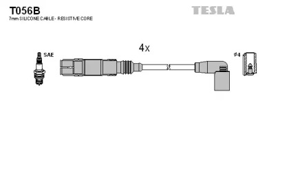 Комплект кабелей зажигания T056B TESLA