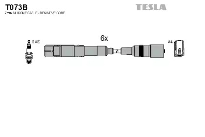 Комплект кабелей зажигания T073B TESLA - фото №1