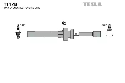 Комплект кабелей зажигания T112B TESLA - фото №1