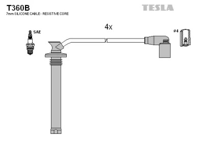 Комплект кабелей зажигания T360B TESLA