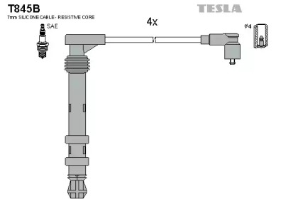 Комплект кабелей зажигания T845B TESLA - фото №1
