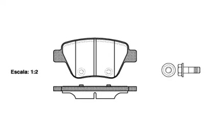 Комплект тормозных колодок, дисковый тормоз P15203.00 WOKING - фото №1