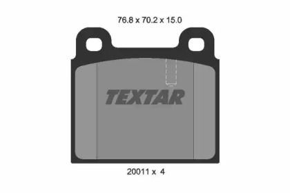 Комплект тормозных колодок, дисковый тормоз 2001107 TEXTAR - фото №1