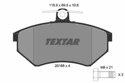 Колодки тормозные дисковые 2016804 TEXTAR