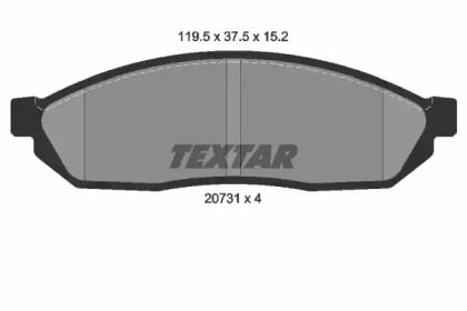 Комплект тормозных колодок, дисковый тормоз 2073101 TEXTAR - фото №1