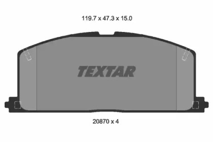 Комплект тормозных колодок, дисковый тормоз 2087001 TEXTAR