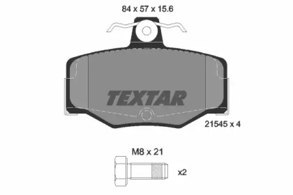 Колодки тормозные дисковые 2154501 TEXTAR