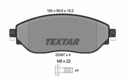 Колодки тормозные дисковые 2208701 TEXTAR - фото №1