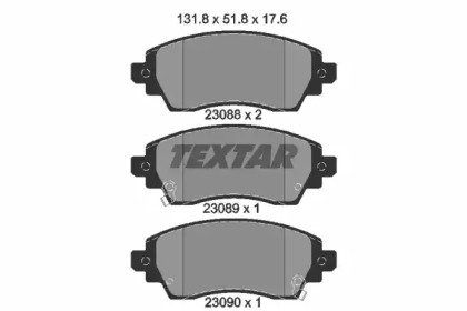 Комплект тормозных колодок, дисковый тормоз 2308801 TEXTAR - фото №1