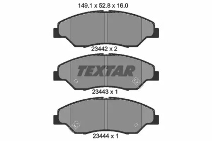 Комплект тормозных колодок, дисковый тормоз 2344201 TEXTAR