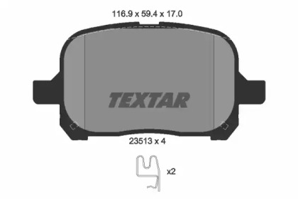 Комплект тормозных колодок, дисковый тормоз 2351302 TEXTAR