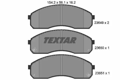 Комплект тормозных колодок, дисковый тормоз 2364901 TEXTAR - фото №1