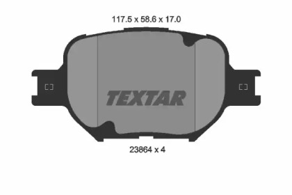 Комплект тормозных колодок, дисковый тормоз 2386401 TEXTAR
