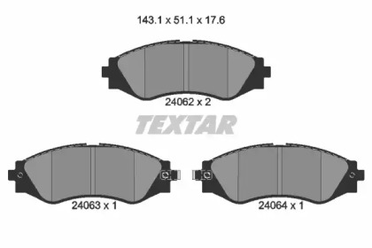 Комплект тормозных колодок, дисковый тормоз 2406201 TEXTAR - фото №1