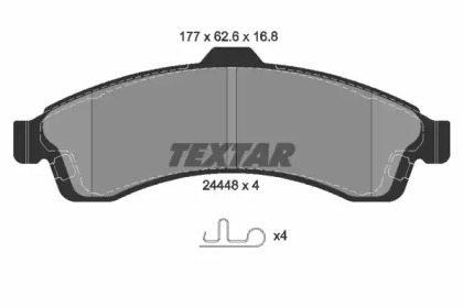 Комплект тормозных колодок, дисковый тормоз 2444801 TEXTAR