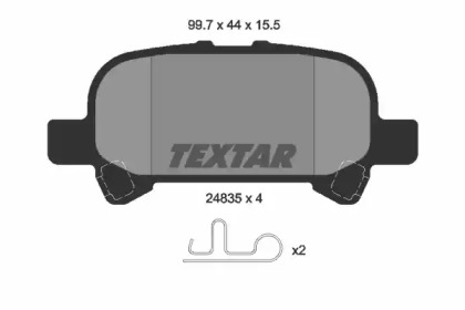 Комплект тормозных колодок, дисковый тормоз 2483501 TEXTAR