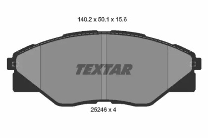 Комплект тормозных колодок, дисковый тормоз 2524601 TEXTAR