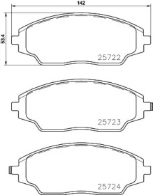 Комплект тормозных колодок, дисковый тормоз 2572201 TEXTAR - фото №1