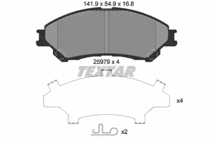 Комплект тормозных колодок, дисковый тормоз 2597901 TEXTAR