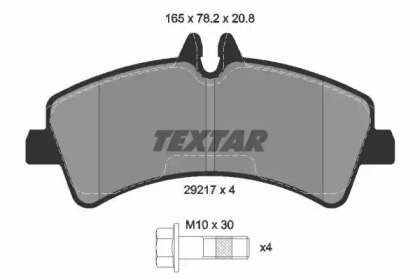 Комплект тормозных колодок, дисковый тормоз 2921702 TEXTAR - фото №1