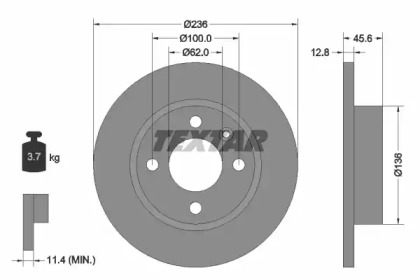 Тормозной диск 92090200 TEXTAR - фото №1