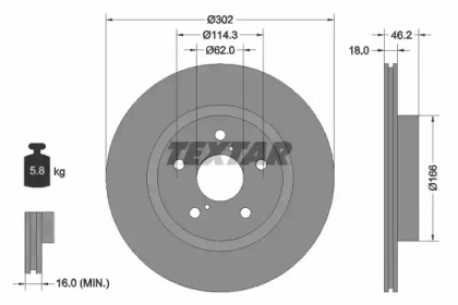 Тормозной диск 92093500 TEXTAR - фото №1