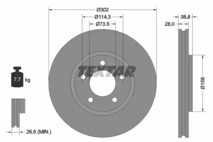 Тормозной диск 92108200 TEXTAR - фото №1