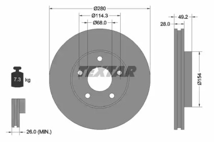 Тормозной диск 92109403 TEXTAR