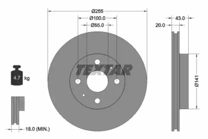 Тормозной диск 92115603 TEXTAR