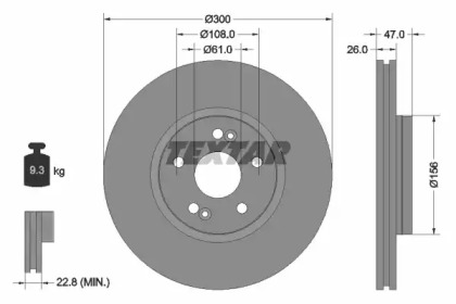 Тормозной диск 92119003 TEXTAR - фото №1