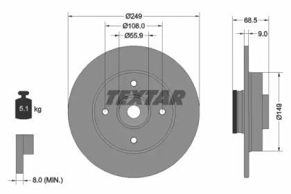 Тормозной диск 92133303 TEXTAR - фото №1