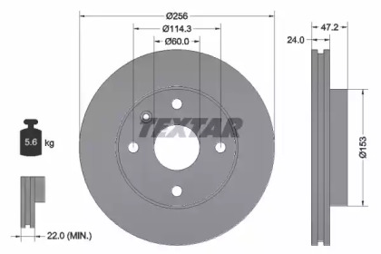 Тормозной диск 92133600 TEXTAR - фото №1