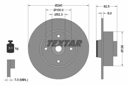 Тормозной диск 92154403 TEXTAR - фото №1