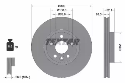 Тормозной диск 92159205 TEXTAR