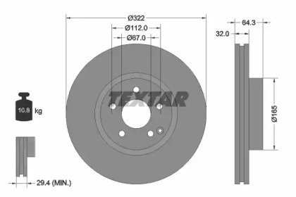 Тормозной диск 92163503 TEXTAR