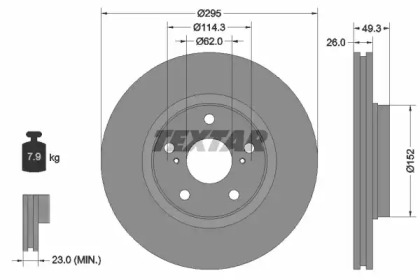 Тормозной диск 92163903 TEXTAR