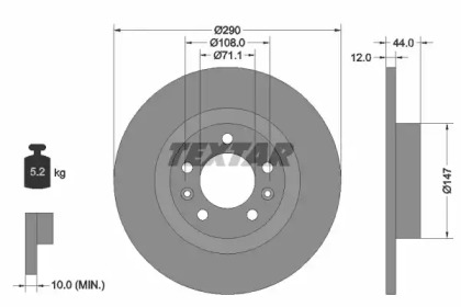 Тормозной диск 92238003 TEXTAR - фото №1