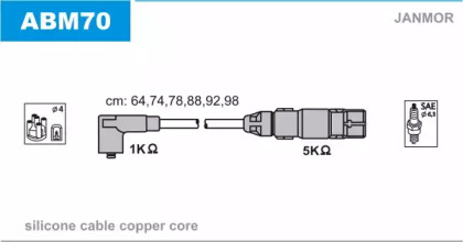 Комплект проводов зажигания ABM70 JANMOR
