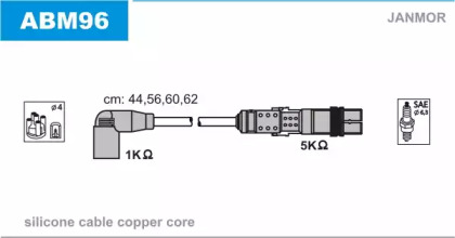 Комплект проводов зажигания ABM96 JANMOR - фото №1