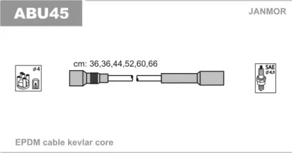 Комплект проводов зажигания ABU45 JANMOR