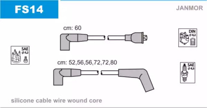 Комплект проводов зажигания FS14 JANMOR