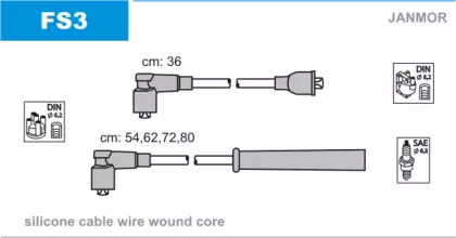 Комплект проводов зажигания FS3 JANMOR