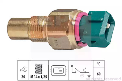термовыключатель, сигнальная лампа охлаждающей жидкости 1.840.114 EPS - фото №1